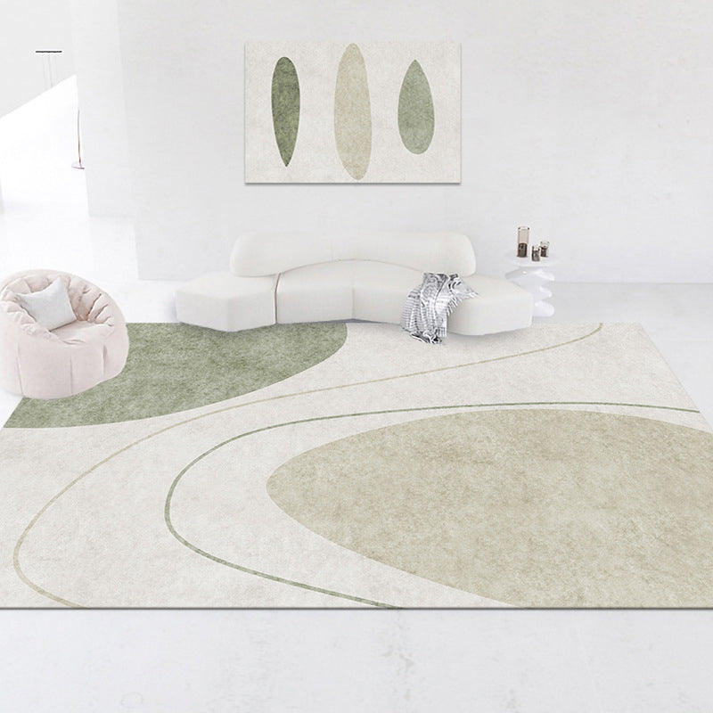 Light Green Color Lump Carpet Modern Polyester Carpet Washable Carpet for Drawing Room