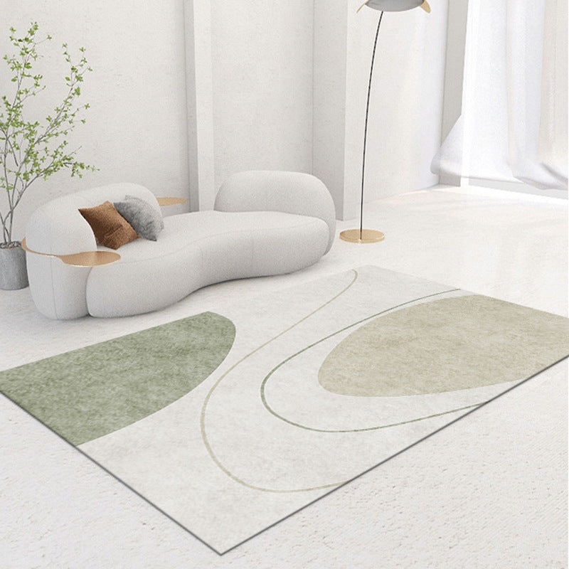 Light Green Color Lump Carpet Modern Polyester Carpet Washable Carpet for Drawing Room