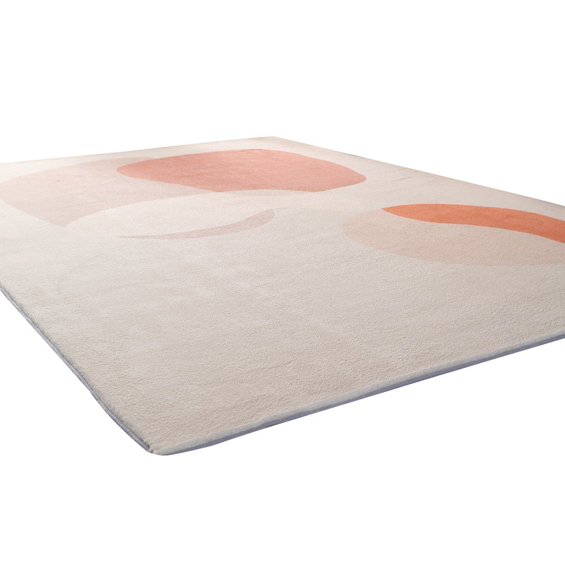 Nordic Color Lump Rug Polyester White Area Rug Stain Resistant Rug for Living Room