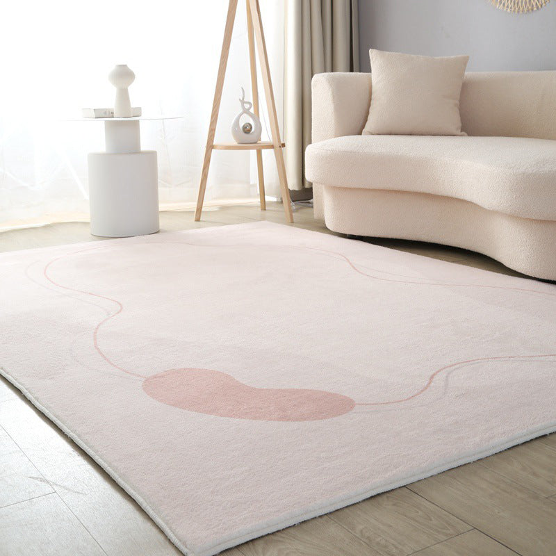 Nordic Color Lump Rug Polyester White Area Rug Stain Resistant Rug for Living Room