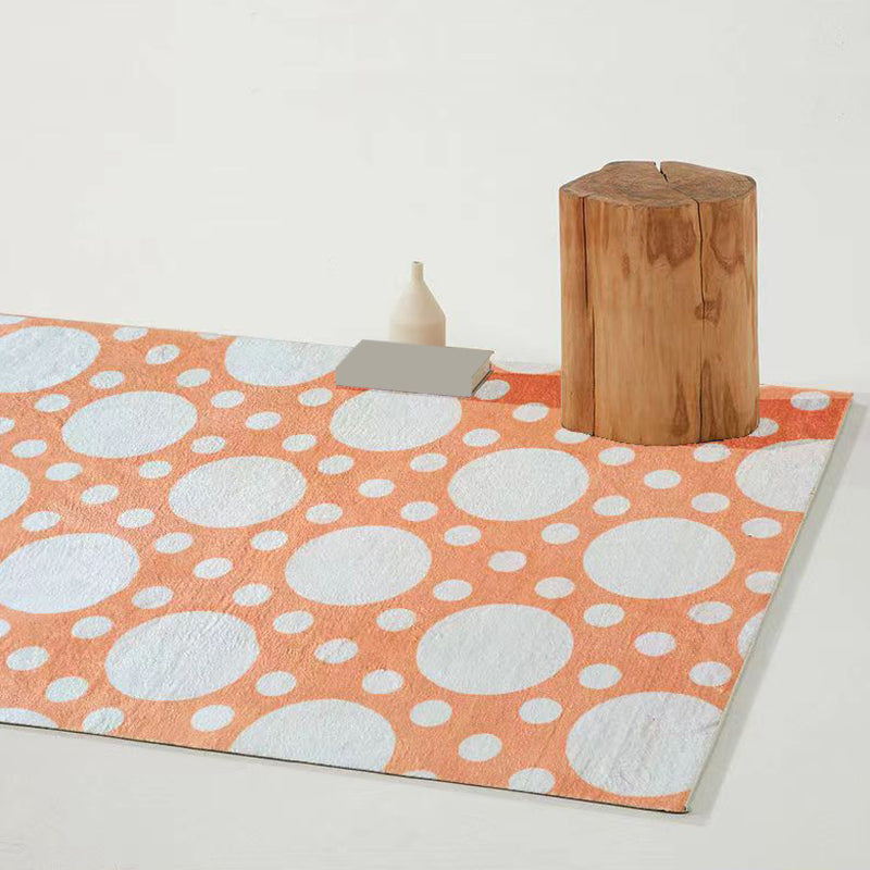 Orange Modern Carpet Polyester Color Lump Carpet Washable Rug for Living Room