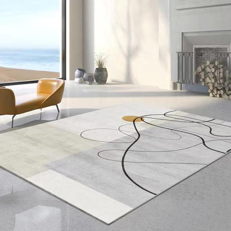 Modern Purple Carpet Color Block Polyester Carpet Washable Carpet for Home Decor