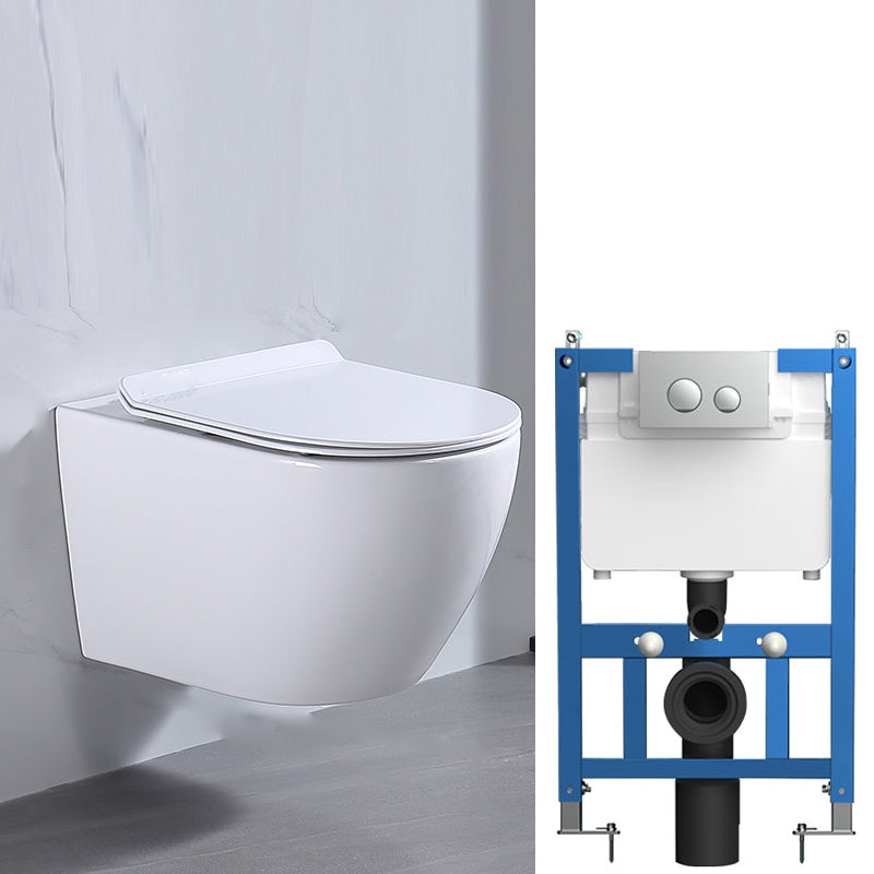 Modern White Ceramic Flush Toilet Wall Hung Urine Toilet with Seat for Bathroom