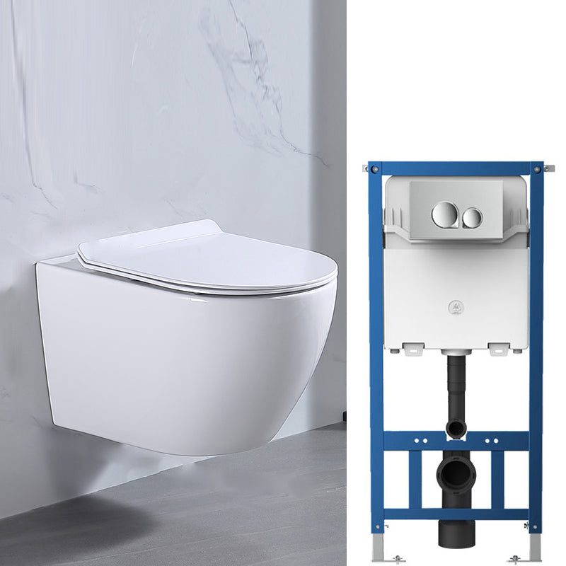 Modern White Ceramic Flush Toilet Wall Hung Urine Toilet with Seat for Bathroom