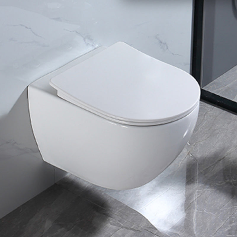 Modern Ceramic Flush Toilet Wall Hung White Toilet Bowl for Washroom