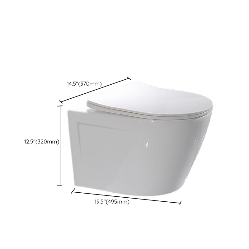 Modern Ceramic Flush Toilet Wall Hung White Toilet Bowl for Washroom