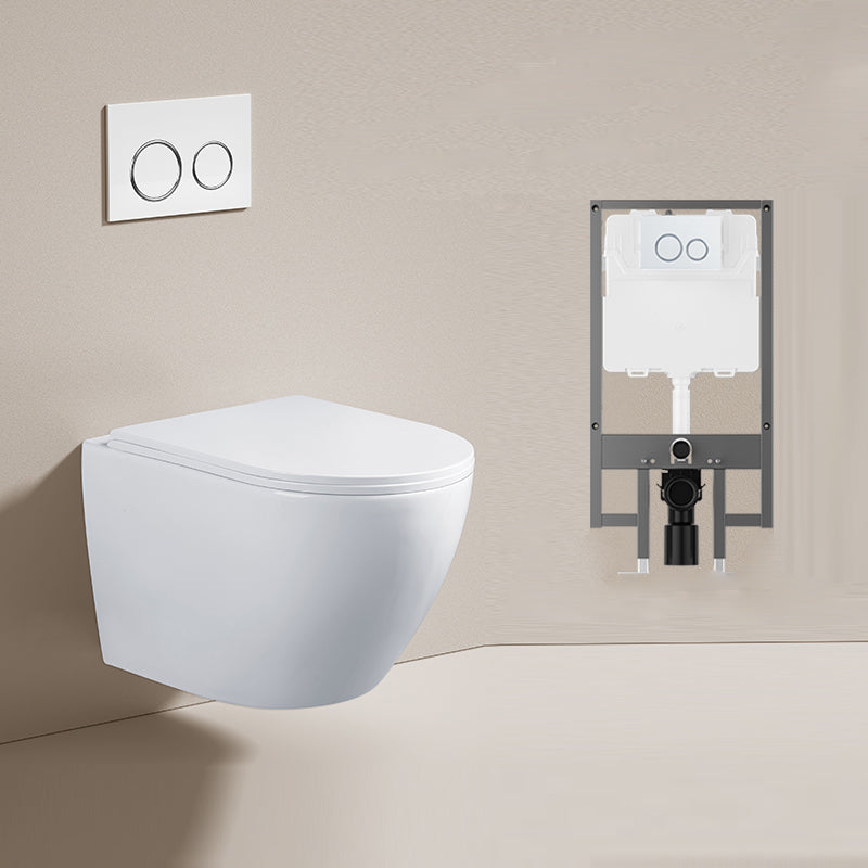 Modern Ceramic Flush Toilet Wall Hung Urine Toilet with Slow Close Seat for Washroom