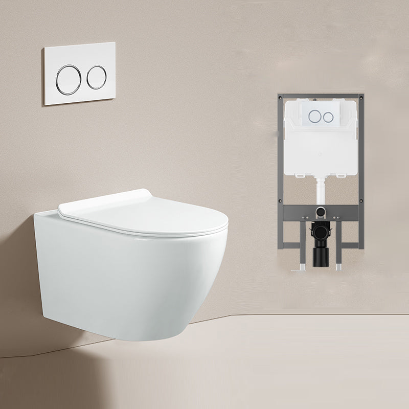 Modern Ceramic Flush Toilet Wall Hung Urine Toilet with Slow Close Seat for Washroom