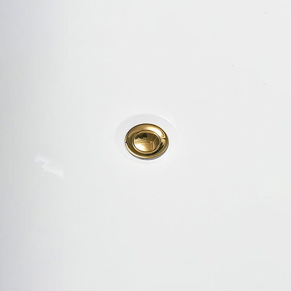 White Oval Bath Freestanding Acrylic Soaking Handles Included  Modern Bathtub