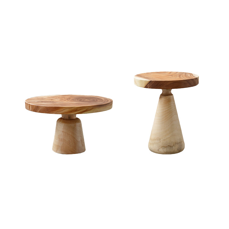Contemporary Coffee Table Brown Pedestal Coffee Cocktail Table