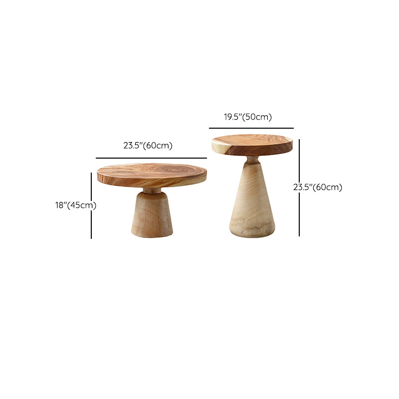 Contemporary Coffee Table Brown Pedestal Coffee Cocktail Table