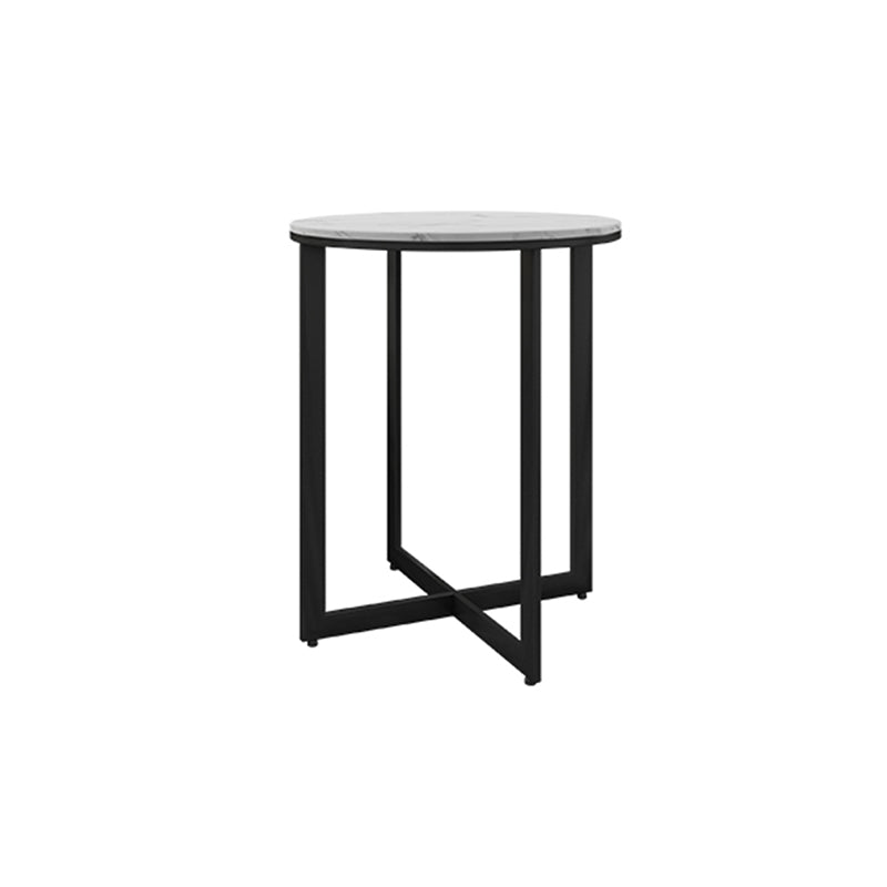 Contemporary Frame Coffee Table Round Slate Top Cocktail Table