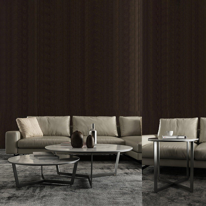 Glam White Frame Coffee Table Round Slate Top Cocktail Table