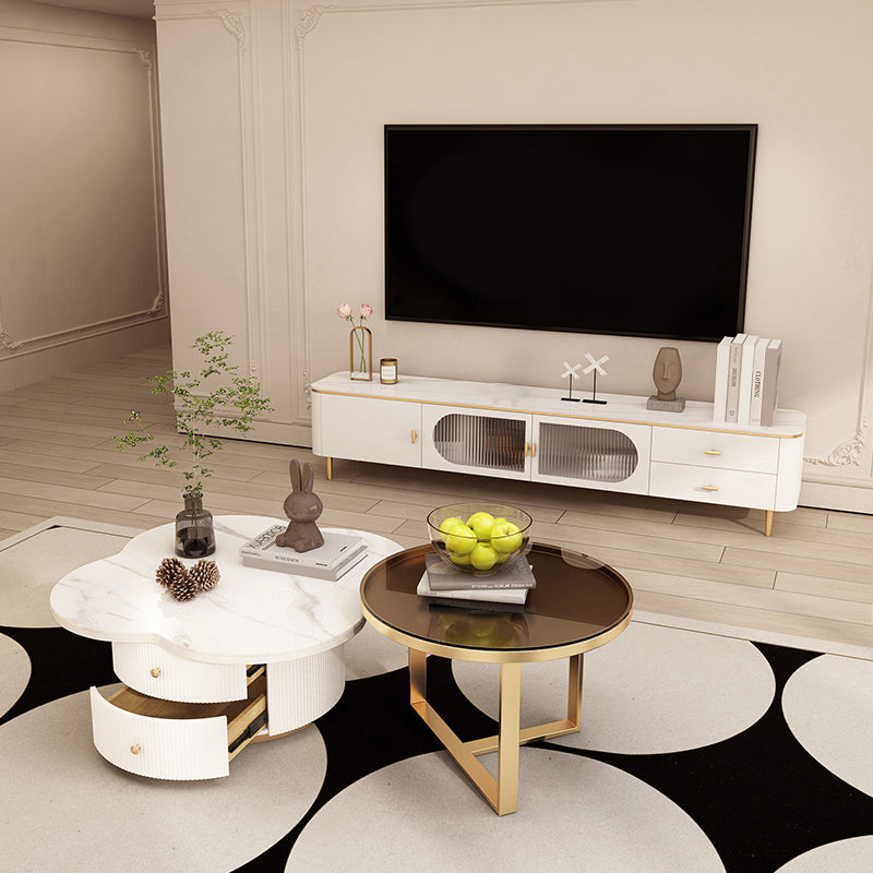 Contemporary Coffee Table Pedestal Slate Coffee Cocktail Table