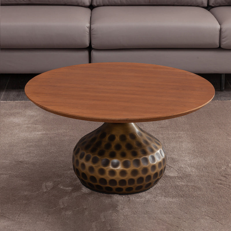 Pedestal Coffee Table Contemporary Solid Wood Coffee Cocktail Table