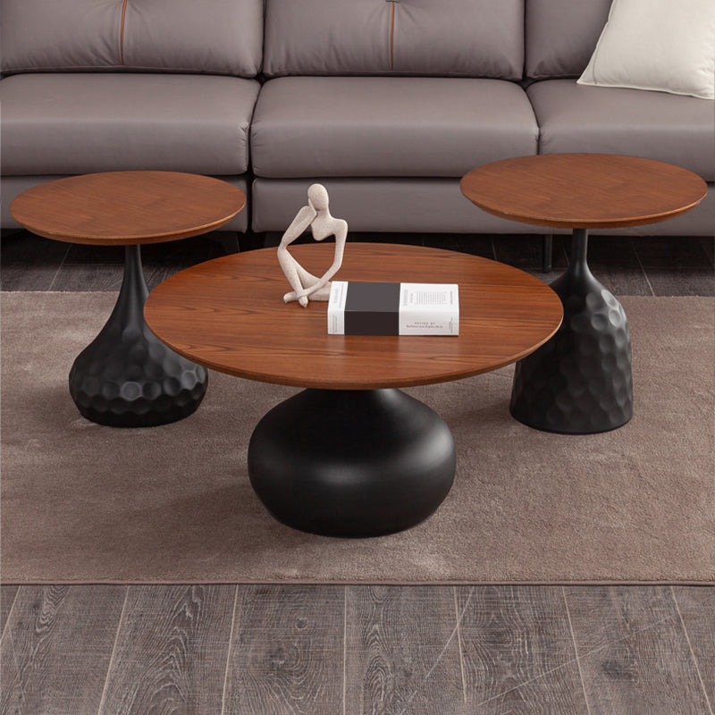 Pedestal Coffee Table Contemporary Solid Wood Coffee Cocktail Table