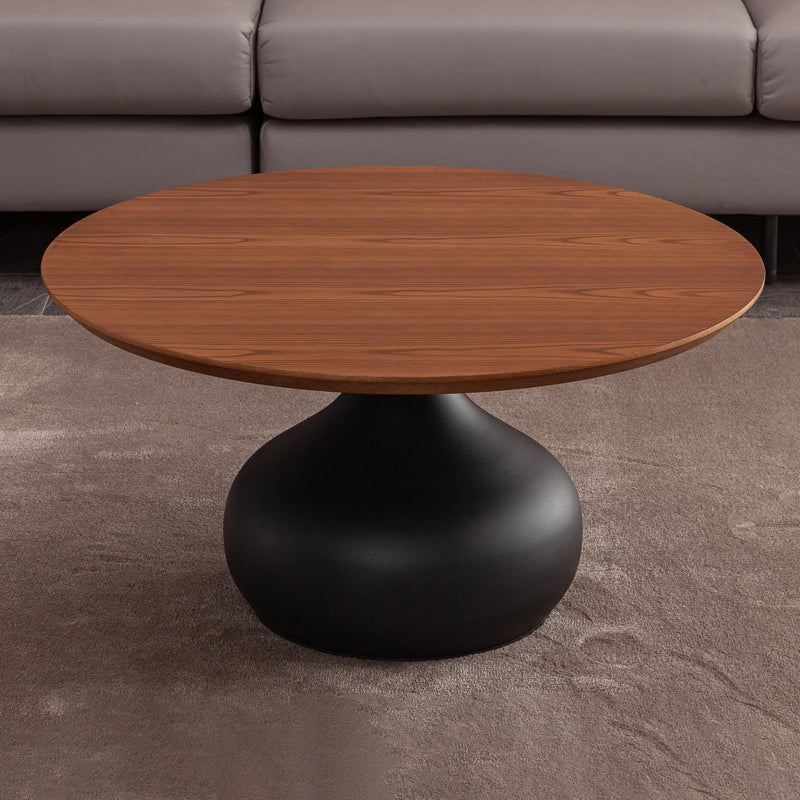 Pedestal Coffee Table Contemporary Solid Wood Coffee Cocktail Table