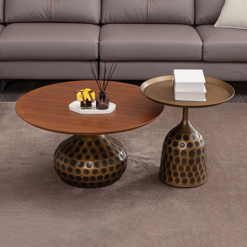 Pedestal Coffee Table Contemporary Solid Wood Coffee Cocktail Table