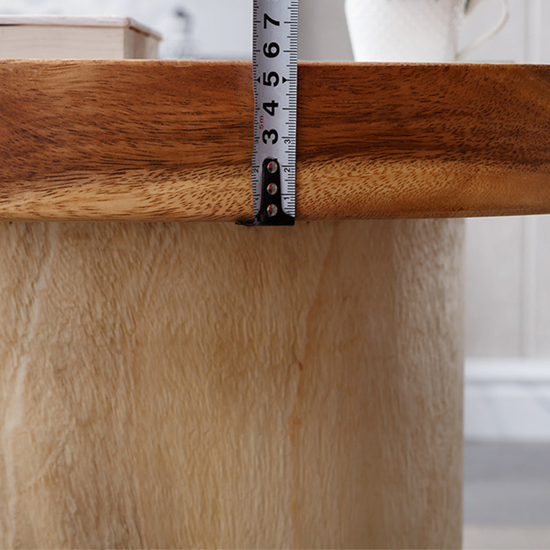 Pedestal Coffee Table Solid Wood Tray Top Coffee Cocktail Table