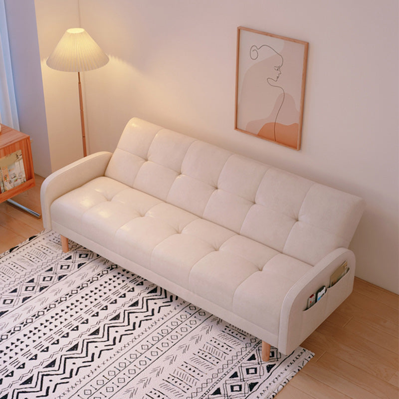 Modern Faux Leather Loose Back Seating Hair Pin Legs Sofa for Apartment