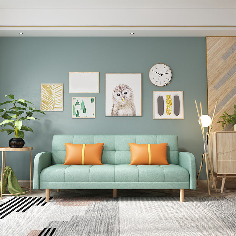 Modern Faux Leather Loose Back Seating Hair Pin Legs Sofa for Apartment