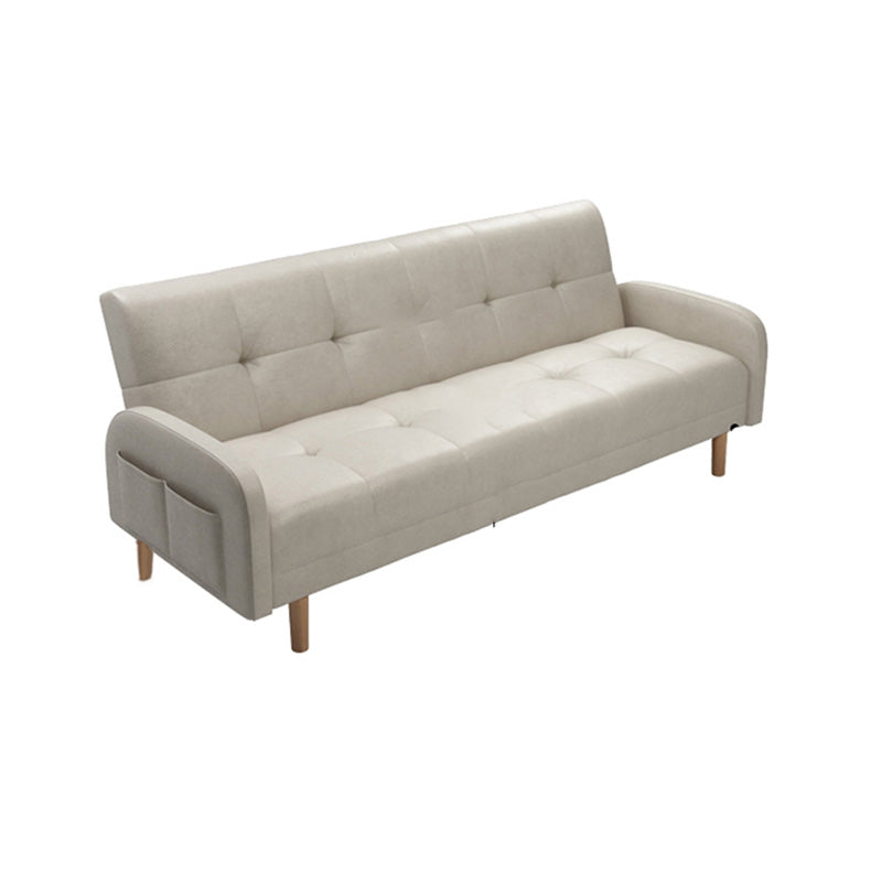 Modern Faux Leather Loose Back Seating Hair Pin Legs Sofa for Apartment