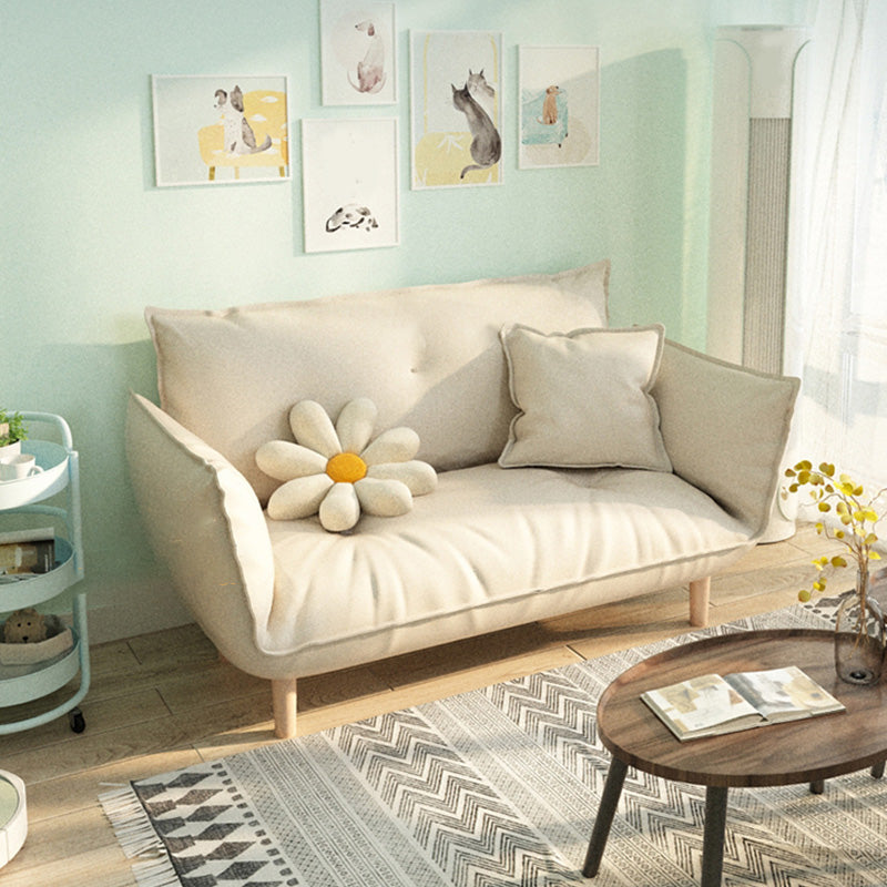 Modern Fabric Sofa Recessed Arm Seating with Pillows for Apartment