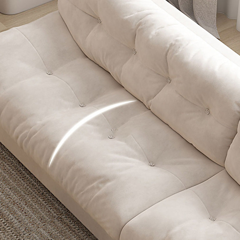 Contemporary White Sofa Faux Leather Armless Sofa with Loose Back