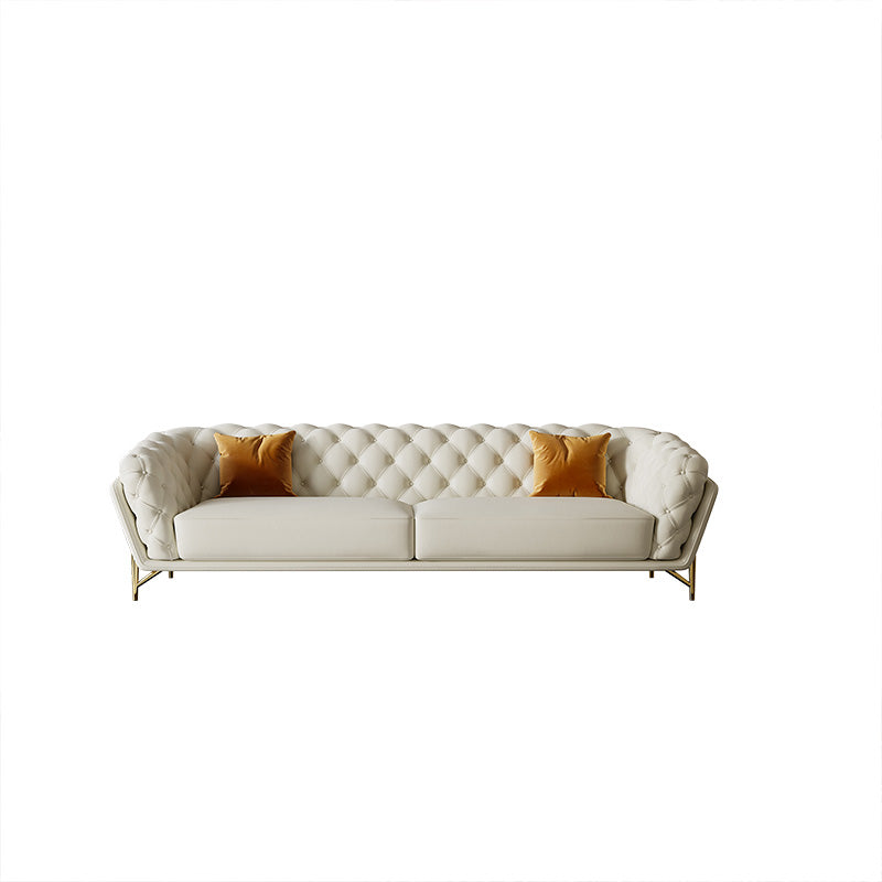 Velvet Tuxedo Arm Sofa Contemporary Sofa with Tufted Split-Back