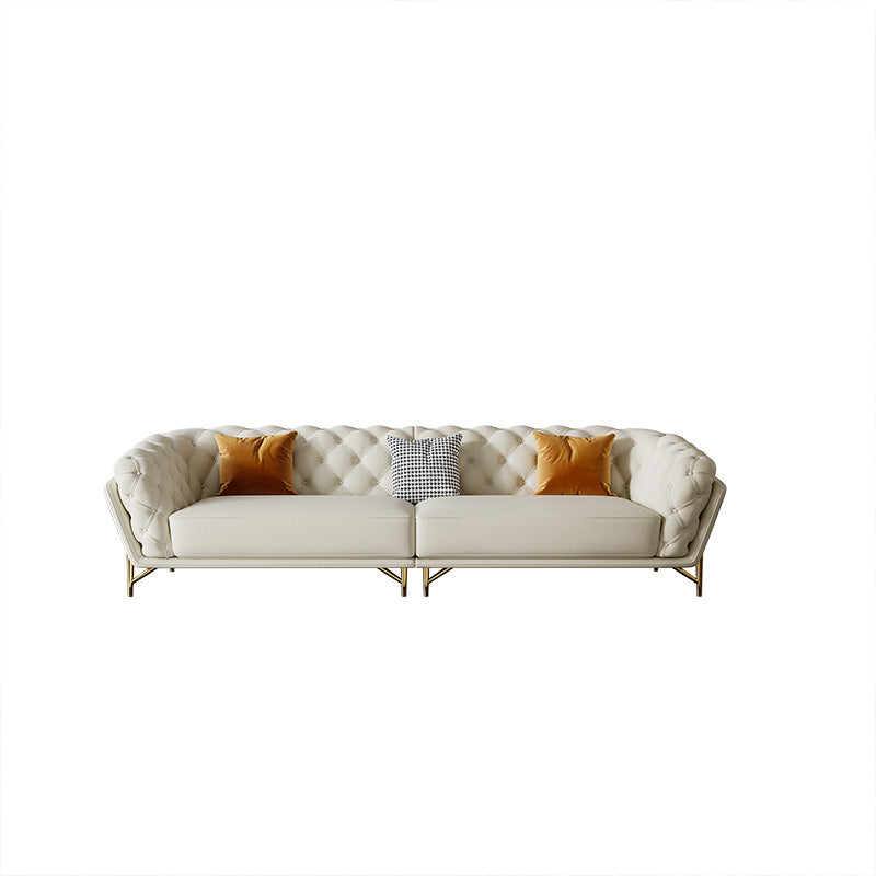 Velvet Tuxedo Arm Sofa Contemporary Sofa with Tufted Split-Back