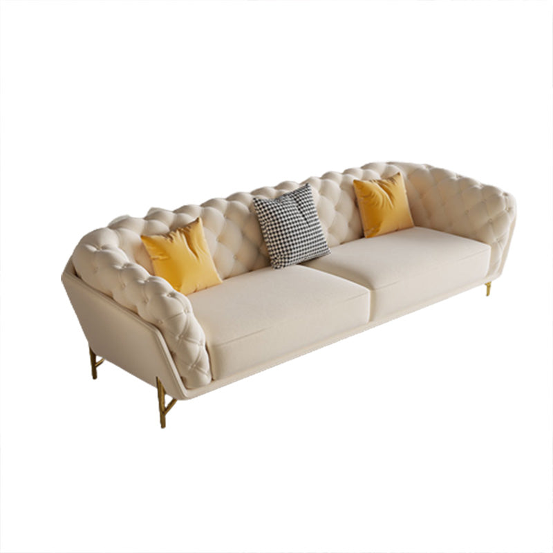 Velvet Tuxedo Arm Sofa Contemporary Sofa with Tufted Split-Back