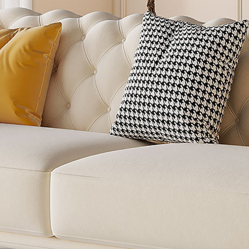 Velvet Tuxedo Arm Sofa Contemporary Sofa with Tufted Split-Back