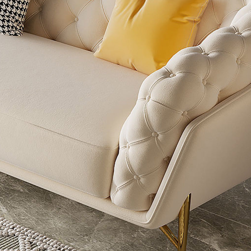 Velvet Tuxedo Arm Sofa Contemporary Sofa with Tufted Split-Back