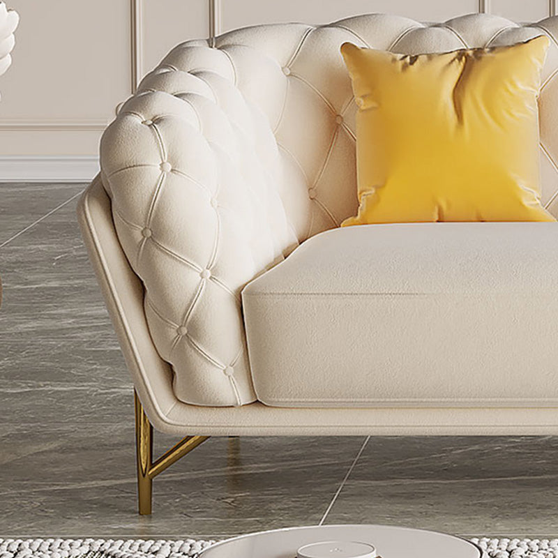 Velvet Tuxedo Arm Sofa Contemporary Sofa with Tufted Split-Back