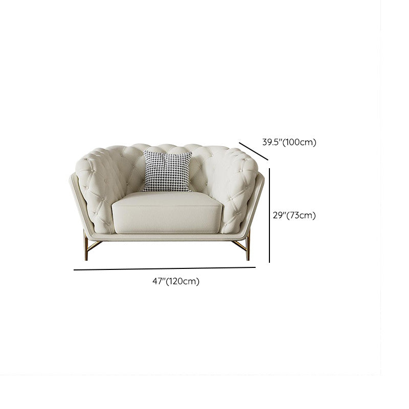 Velvet Tuxedo Arm Sofa Contemporary Sofa with Tufted Split-Back