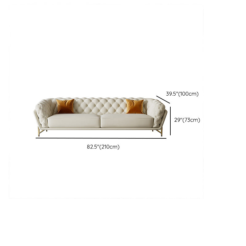 Velvet Tuxedo Arm Sofa Contemporary Sofa with Tufted Split-Back