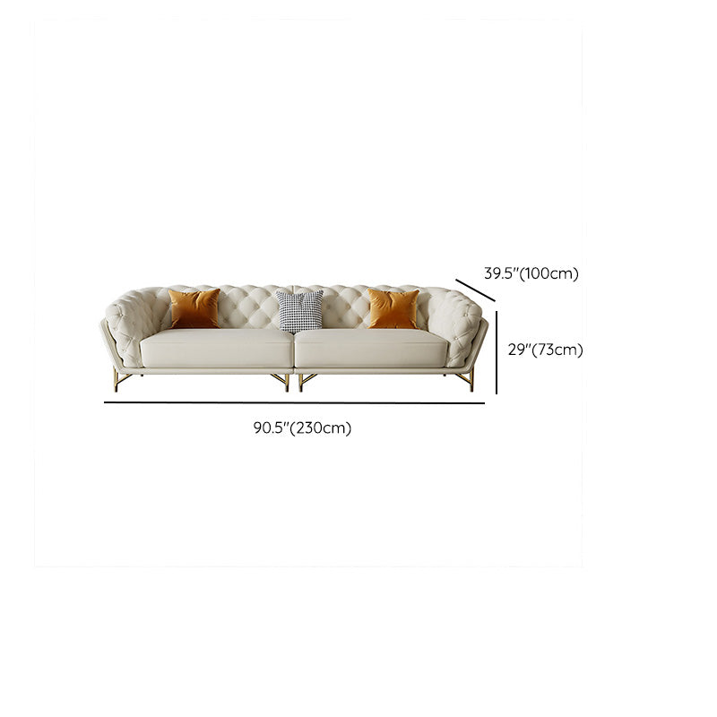 Velvet Tuxedo Arm Sofa Contemporary Sofa with Tufted Split-Back