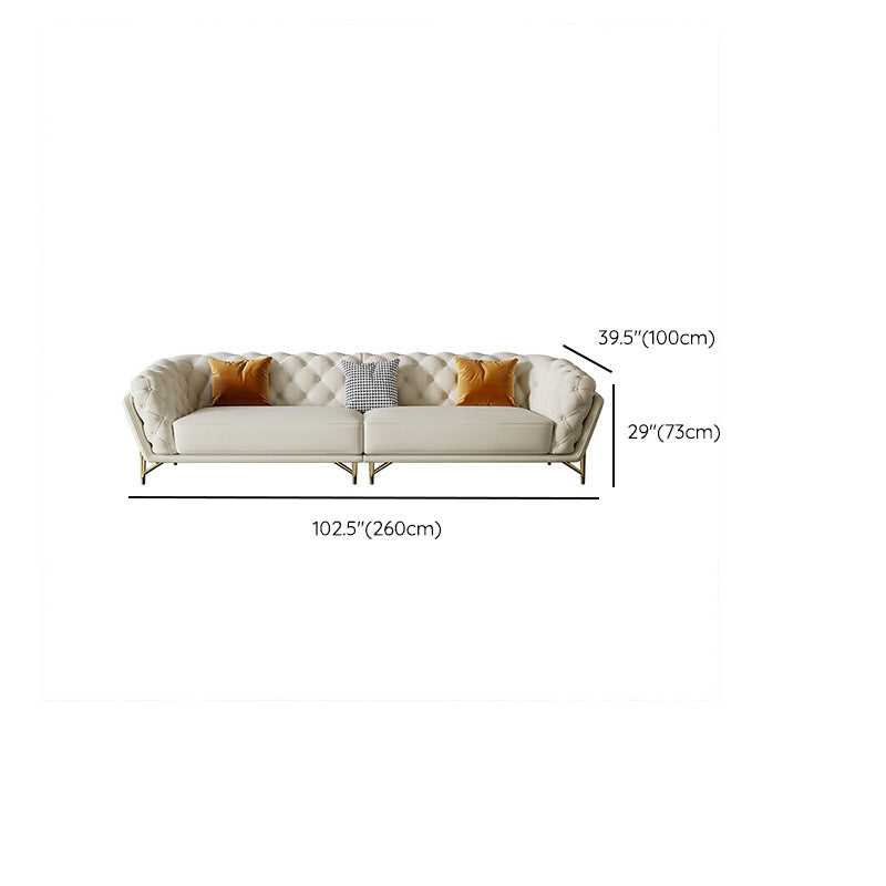 Velvet Tuxedo Arm Sofa Contemporary Sofa with Tufted Split-Back