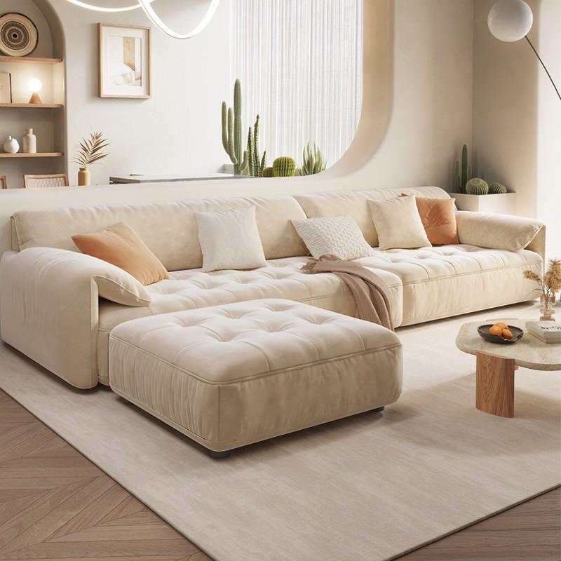 Pillow Top Arm Sectional Sofa in Solid Wood with Cushion Back