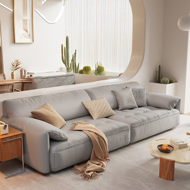 Pillow Top Arm Sectional Sofa in Solid Wood with Cushion Back