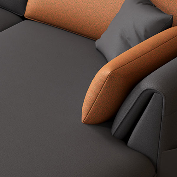 Faux Leather Sectional Sofa with Storage Stain-ResistanSofa with Cushion Back