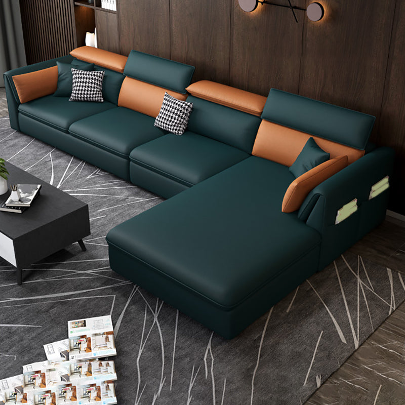 Faux Leather Sectional Sofa with Storage Stain-ResistanSofa with Cushion Back