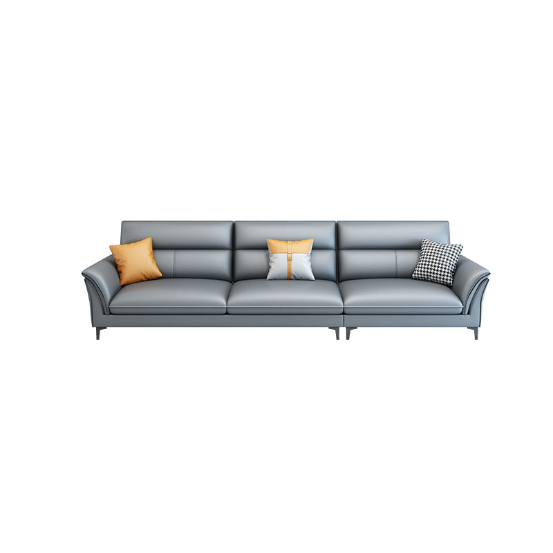 Contemporary Sectional Faux Leather Sofa Sectional with Flared Arm