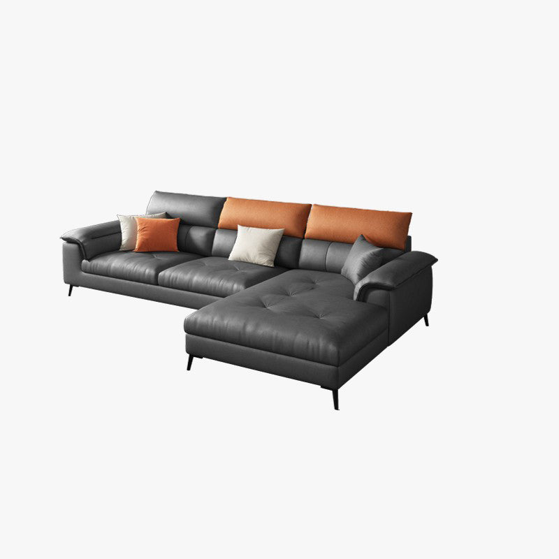 Contemporary Stain-resistant Sectional L-shape Pillow Top Arm Sectional
