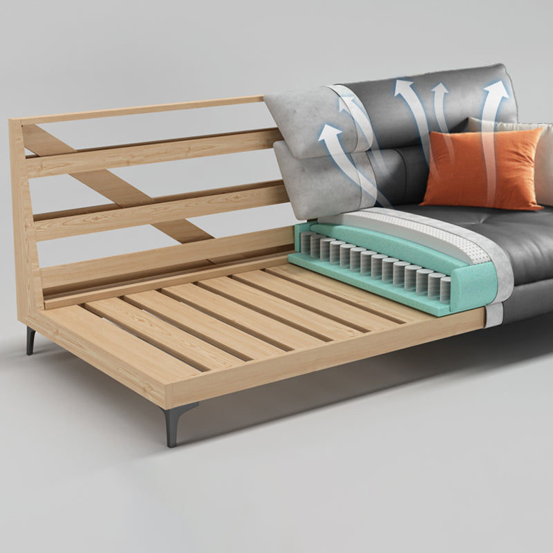 Contemporary Stain-resistant Sectional L-shape Pillow Top Arm Sectional