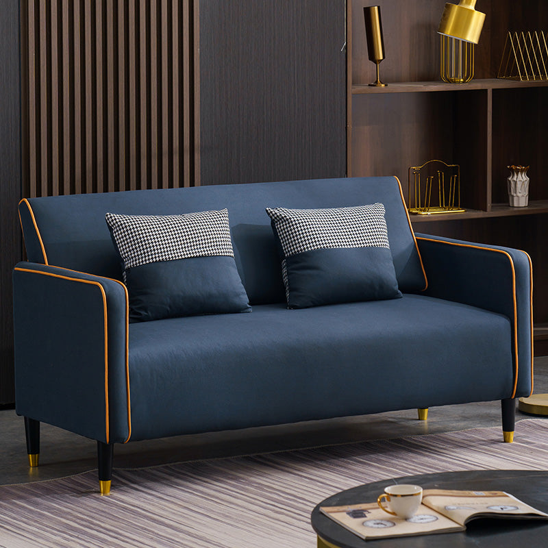Contemporary Style Square Arm Sofa Living Room Fabric Seating