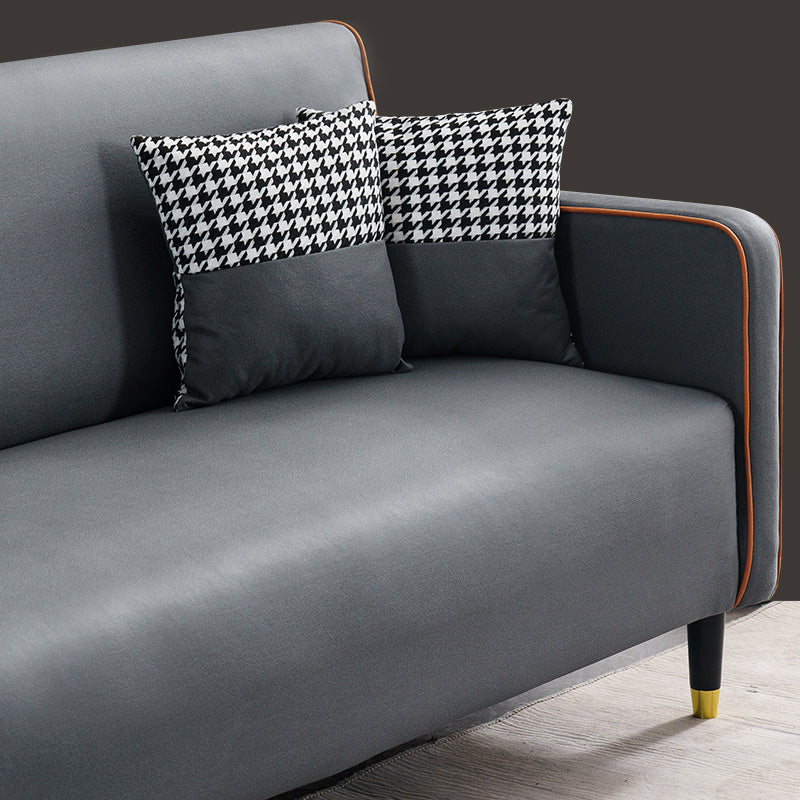 Contemporary Style Square Arm Sofa Living Room Fabric Seating