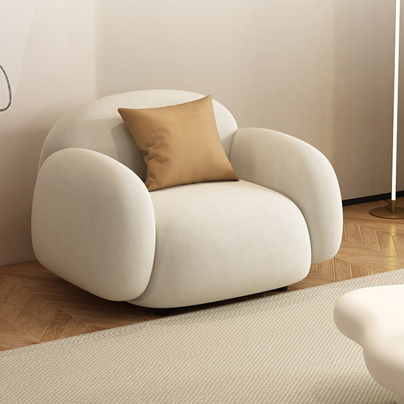 Modern Style Square Arm Sofa Living Room Apartment Seating in White