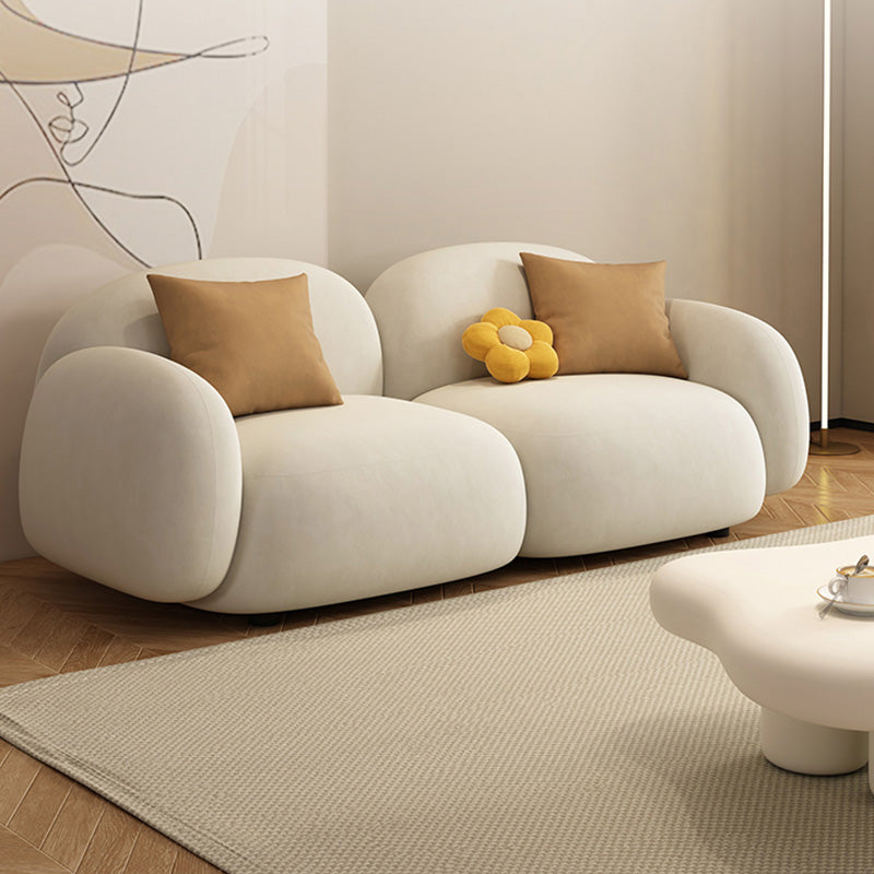 Modern Style Square Arm Sofa Living Room Apartment Seating in White