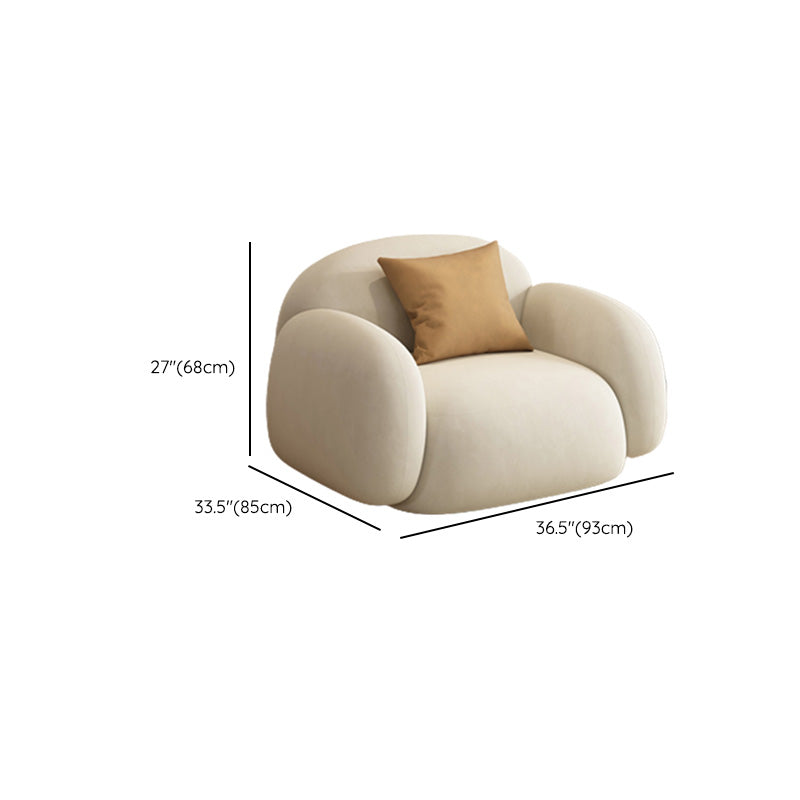 Modern Style Square Arm Sofa Living Room Apartment Seating in White